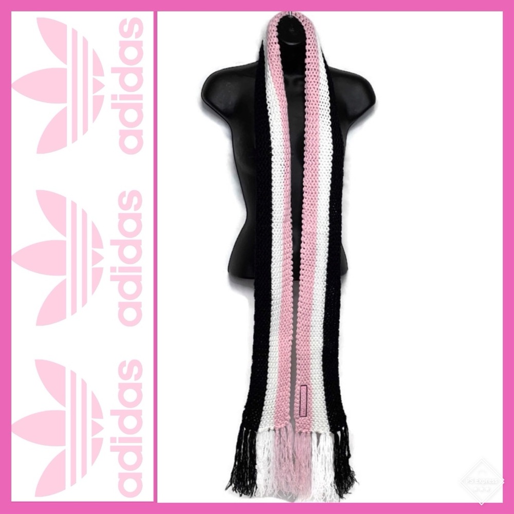 *RARE* Adidas Knit Scarf Vertical Pink Black White